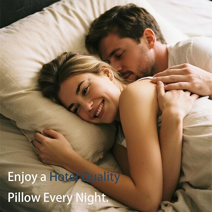 VAINOC Pillows Standard Size Set of 4,Breathable Hotel Collection Bed Pillows for Side Back Stomach Sleepers,Machine Washable Supportive Soft Down Alternative Microfiber Filled