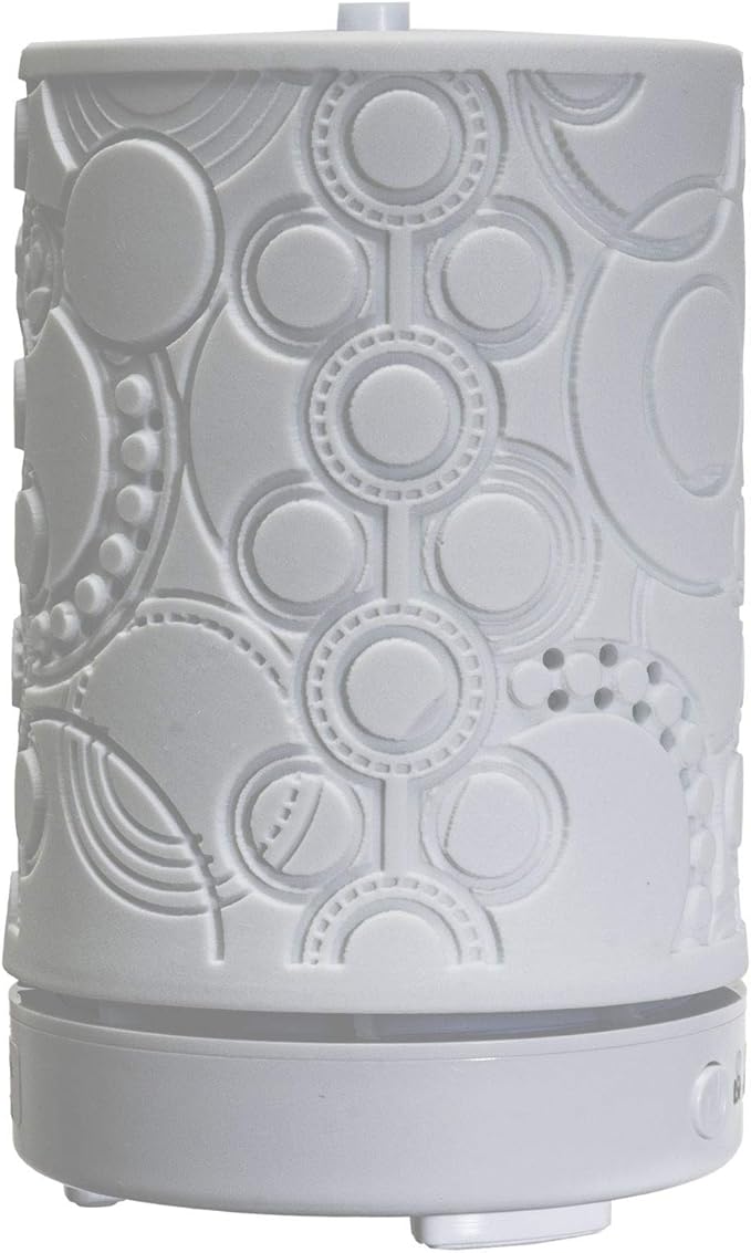 Frank Lloyd Wright Collection Design Inspired Porcelain Aroma Diffusers for Essential Oils 4 Timer Color Changing LED Night Light Auto Off (OYA Carving)