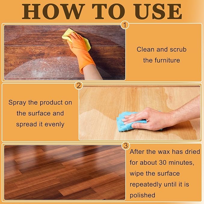 2PCS Natural Beeswax Spray, Beeswax Spray Cleaner,Beeswaxs Essential Oil Wax, Beeswax Furniture Polish,Wood Seasoning Beewax For Furniture Floor, for Furniture, Floor, Tables