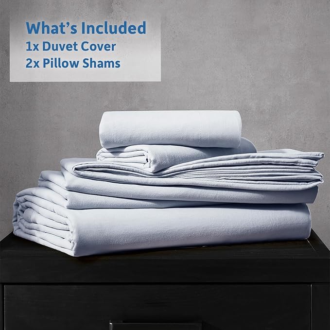 Nestl Ice Blue California King Duvet Cover Sets - Soft Double Brushed Cal King Duvet Cover, 3 Piece, with Zipper Closure, 1 Duvet Cover 104x98 inches and 2 Pillow Shams