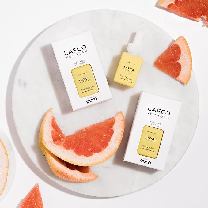 LAFCO New York Pura Smart Device Refill, White Grapefruit - Pack of 2 - Each Vial Delivers Up to 2 Weeks of Fragrance Life - Made in the USA