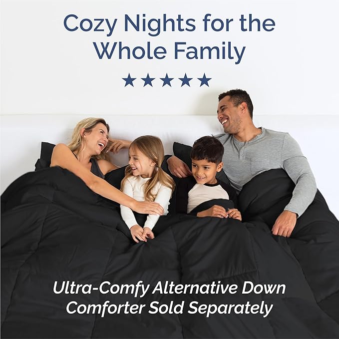 Split King Size 5 Piece Sheet Set - Comfy Breathable & Cooling Sheets - Hotel Luxury Bed Sheets for Women & Men - Deep Pockets, Easy-Fit, Soft and Wrinkle Free Sheets - Black Oeko-Tex Bed Sheet Set