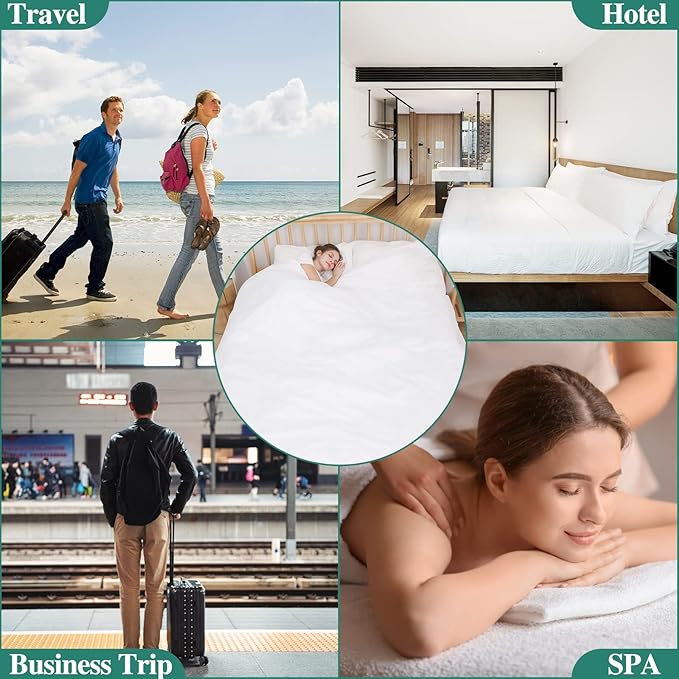 4 Pack Disposable Bed Sheets King Size, Travel Sheet for Hotel with Quilt Cover and Pillowcase, Bedding for Travel Hotel Hospital