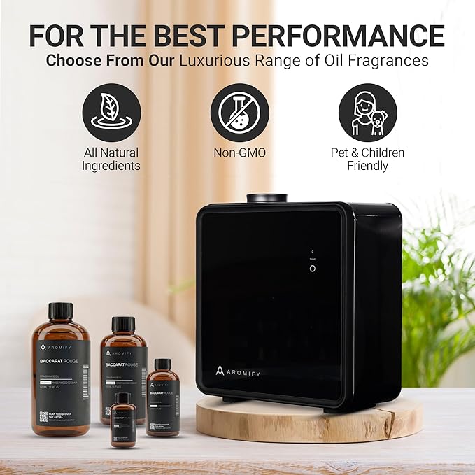 Nova Luxe Waterless Scent Diffuser | Covers 2,500 Sq Ft | Essential Oil Diffuser for Home & Spa | Bluetooth, Scheduled Timer, HVAC Compatible
