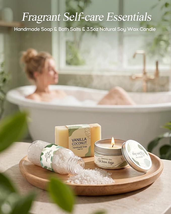 Get Well Soon Gift Baskets - Mothers Day Gift Basket, Hug In a Box with Blanket, Thoughtful Self Care Gifts for Get Well Sympathy Relaxation Birthday Thinking of You, Spa Kit For Women