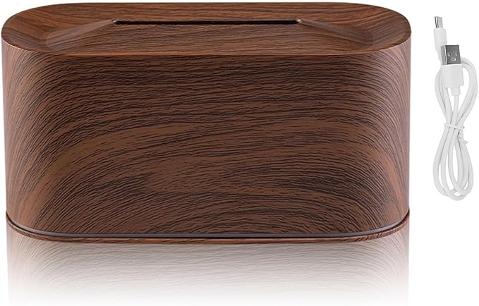 LICAEVEY Essential Oil Diffuser, 220ml Ultrasonic Aromatherapy Diffuser with 7 Colors Light and Quiet Operation, for Home Office Bedroom (Dark Wood Grain)