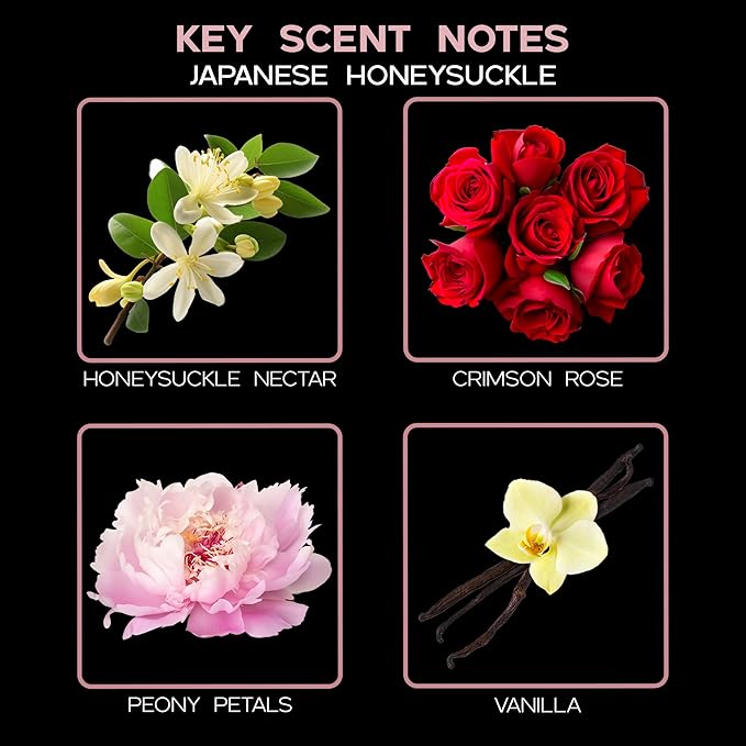 Japanese Honeysuckle Diffuser Oil - Luxury Essential Oils for Diffuser Refill & Air Freshener Room Spray - Long-Lasting & Natural Home Fragrance, Scented Oil for Diffusers, USA Made, 4oz