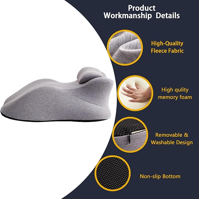 StarAneer Memory Foam Ergonomic Wedge Pillow & Reading Pillow – Orthopedic Support for Neck, Back & Legs – Ideal for Sleeping, Elevating & Pressure Relief – Removable Washable Cover