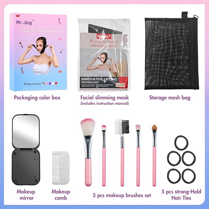 Face Slimming Strap, Double Chin Reducer Band, Graphene V-Line Mask Chin Up Mask V Shaped Face Mask Chin strap for sleeping, V-Line Lifting Mask for Women, Black,Medium