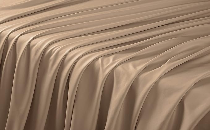 Manyshofu Extra Deep Pocket King Size Sheets - Hotel Luxury 1800 Thread Count Sheets & Pillowcases - Microfiber Bedding Set up to 24" Mattress - Khaki Bed Sheets 18-24 Inch Deep Pockets - 4 Piece