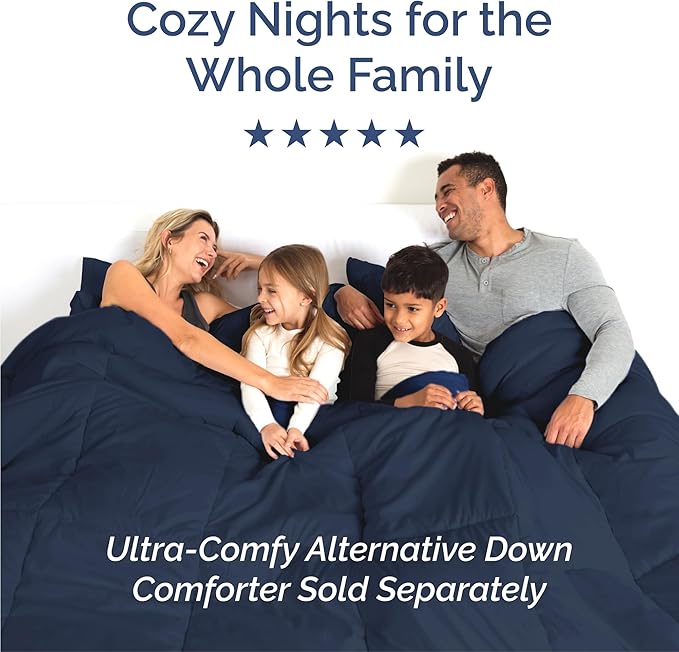 King Size 4 Piece Sheet Set - Comfy Breathable & Cooling Sheets - Hotel Luxury Bed Sheets for Women & Men - Deep Pockets, Easy-Fit, Extra Soft & Wrinkle Free Sheets - Navy Blue Oeko-Tex Bed Sheet Set