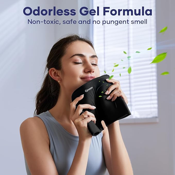 Qnoon Migraine Relief Cap, Headache Relief Cap Mask Products, Cooling Odorless Gel Ice Head Wrap for Tension, Stress,Hangover & Puffy Eyes