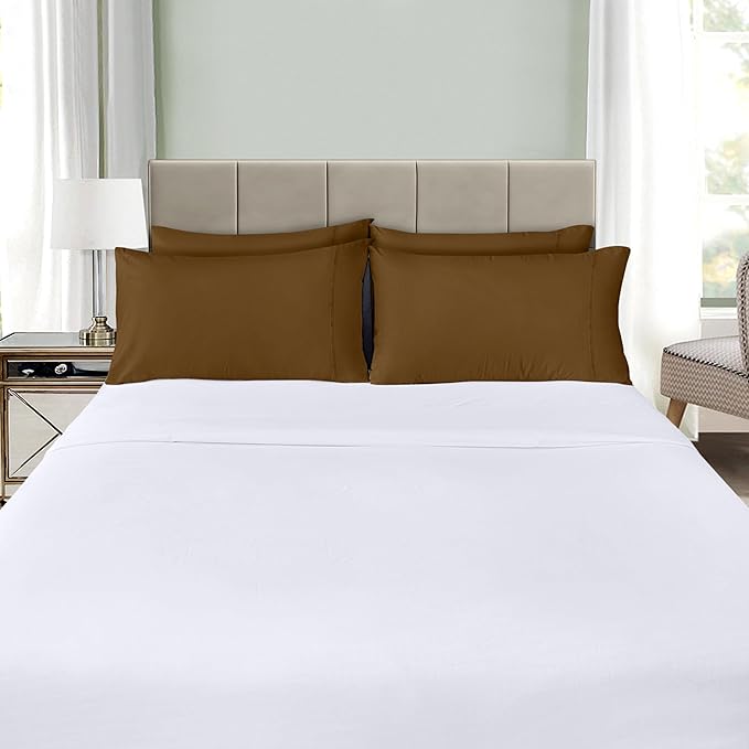 Utopia Bedding King Pillow Cases - 4 Pack - Envelope Closure - Soft Brushed Microfiber Fabric - Shrinkage and Fade Resistant Pillow Covers King Size 20 X 40 Inches (King, Mocha)