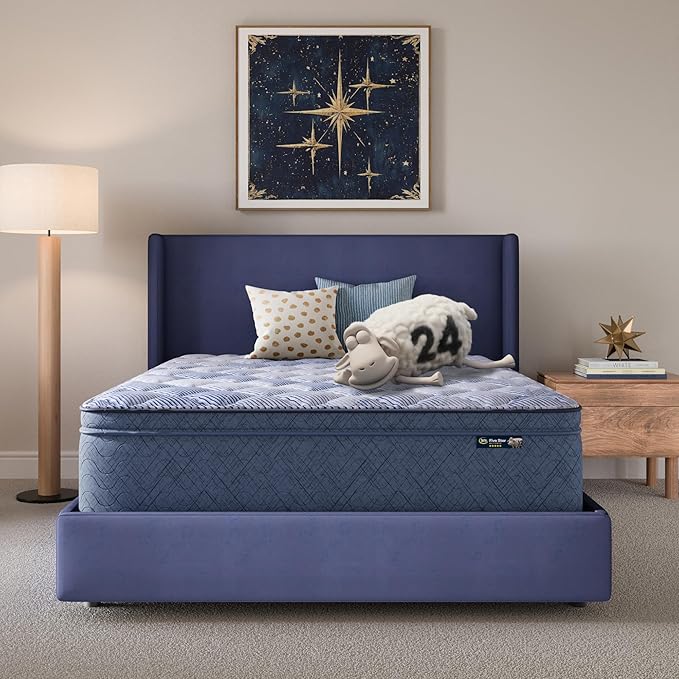 Serta Five Star Mattress Tranquility 16-Inch Plush Pillow Top – King – Zoned Support, Pressure Relief, Cooling Comfort – Made in USA – Bed-in-a-Box – 100 Night Trial, 10-Year Limited Warranty