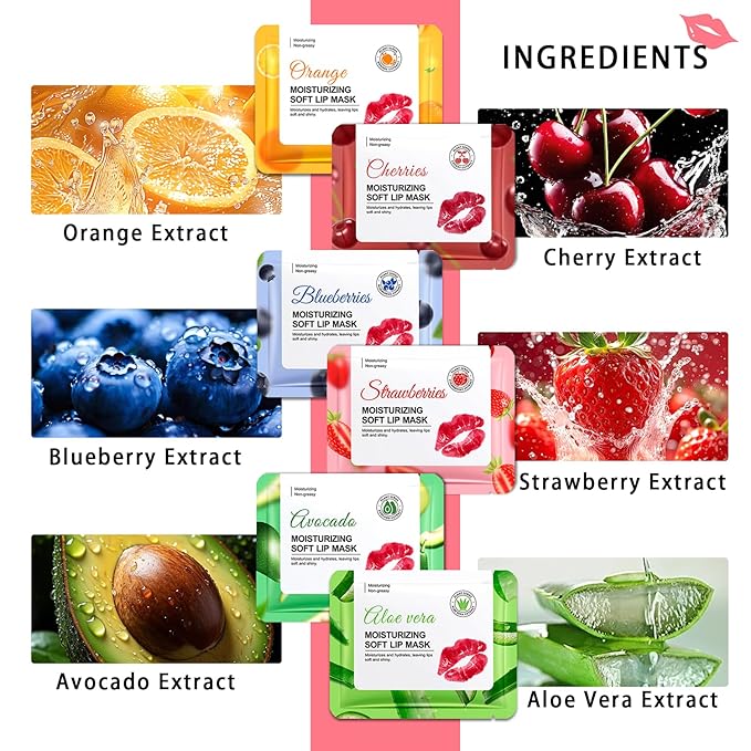 30PCS Lip Masks,Moisturizing Sleeping Lip Mask Sheet,Overnight Lip Masks Bulk,Effectively Nourishing Lip Patches for Spa Daily,Hydrating Lip Care Set for Women and Men
