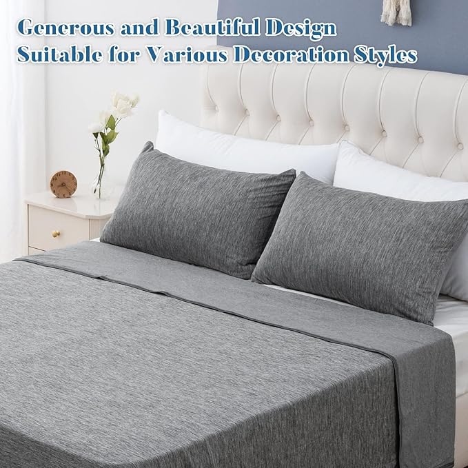 CHOSHOME Body Pillow Cover, Cooling Pillow Cases Zipper Long Pillow Case for Hot Sleepers Q-Max > 0.45, Soft, Breathable, Skin-Friendly, 2 Pack (20"x54", Grey)