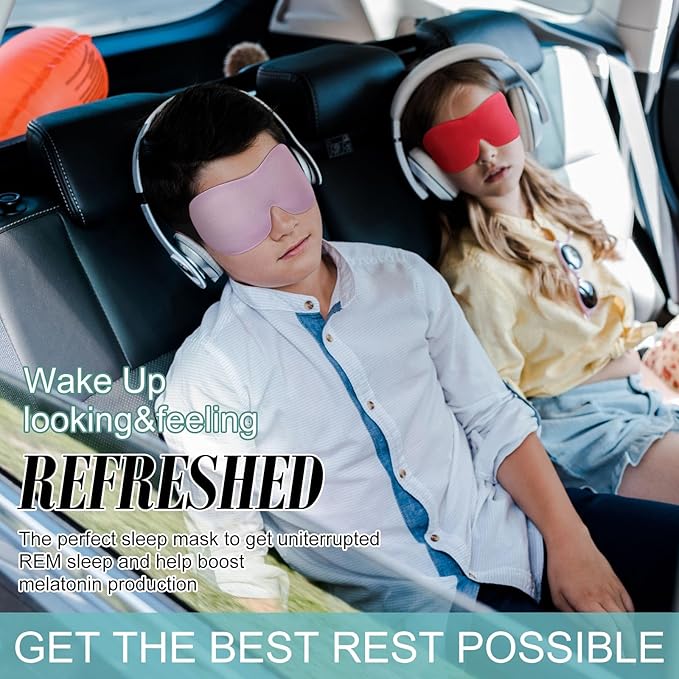 Bencailor 8 Pcs Sleep Mask for Side Sleeper 3D Eye Masks for Sleeping Blackout Eye Cover Shade Night Blindfold with Adjustable Strap for Women Men Sleeping Game Gifts(Medium,Solid Color)