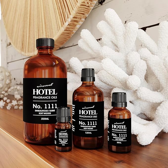 AirScent My Way Diffuser Oil No. 1111 Inspired by the 1 Hotel Scent - Sandalwood Suede Soft Woods - Fragrance Oil Blend for Ultrasonic and Waterless Diffusers and Crafting - 500 mL, 16.9 fl oz Bottle