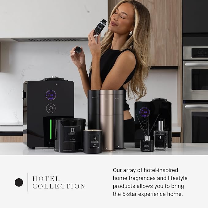 Hotel Collection - Villa Scent Diffuser - HVAC System or Stand Alone Fragrance Oil Diffuser - Heatless, Waterless, Smart Timer, No Residue, Security - Home Decor, Essential Oils - 1800 sq ft, White