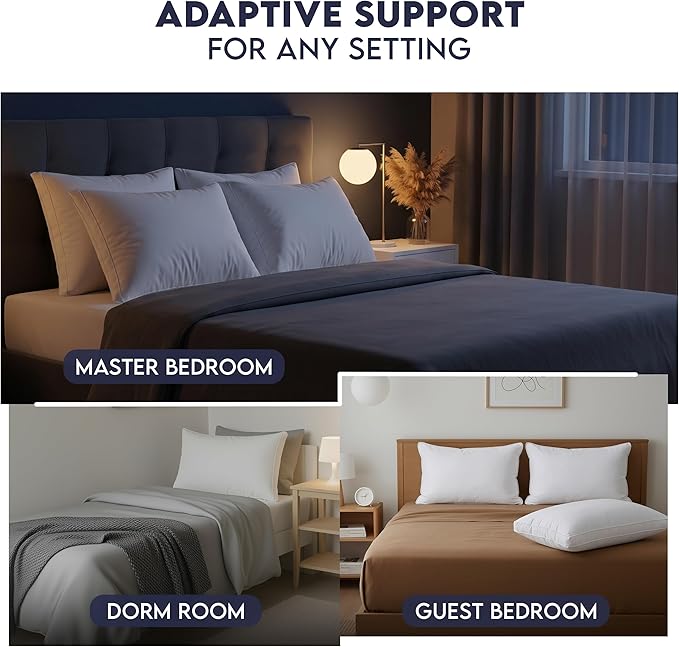 Utopia Bedding Bed Pillows for Sleeping King Size (White), Set of 4, Soft & Fluffy Pillow with Down Alternative Filling, Cooling, Hotel Quality, Gusseted Pillow for Back, Stomach or Side Sleepers