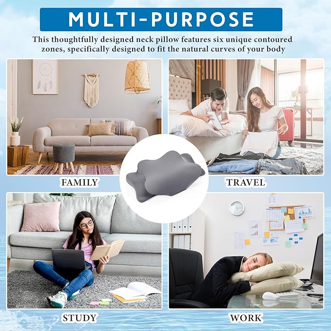 Hahafelt Cooling Cervical Pillowcase Cover with Envelope Closure (Only Pillow Case) Ergonomic Neck Pillowcase Smooth Soft Cool Pillow Cover for Side Back Stomach Sleepers(Dark Gray,Queen Size)