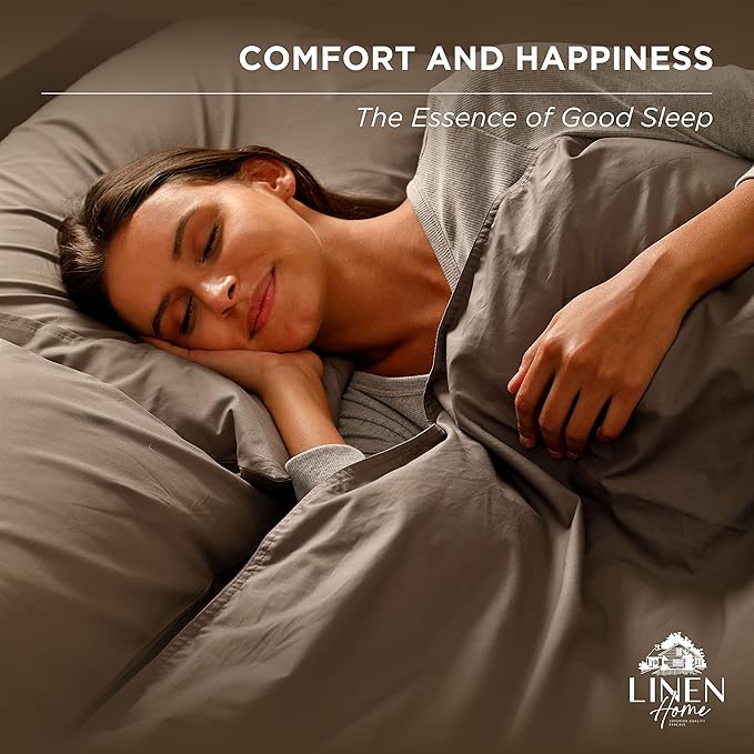 Linen Home 100% Cotton Percale Pillowcases King Size, Cream, 2 Pieces of Pillow Case, Crisp and Cool Strong Bed Linen, 20 inches X 40 inches