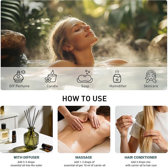 Lavender Essential Oil Premium Grade Lavender Oil, Natural for Home Scenting & DIY Candle/Soap Making, Air Freshener, Diffuser, Skin and Hair Care, Massage, Aromatherapy - 4Oz Large Capacity