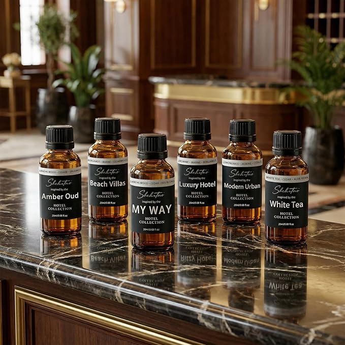 Hotel Diffuser Oil Gift Set – Luxury Hotel Inspired Fragrance Oils for Diffusers, Premium Aromatherapy Home Fragrance, Long Lasting Scent for Bedroom, Spa & Office (Hotel Fragrance Set 20ml*6)