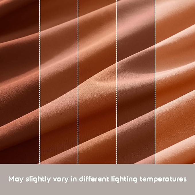 Nestl Extra Deep Twin XL Sheet Set - 4 Piece Breathable & Cooling Sheets - Hotel Luxury Bedding Set w/18-24 Inch Deep Pockets - Easy & Secure Fit - Super Soft, Wrinkle Free & Comfy - Rust