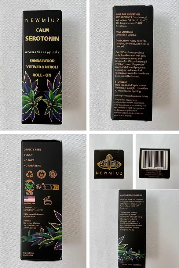 Calm Roll on Essential Oil Stress Relief Sandalwood Vetiver Destress Relaxation Calming Roller Aromatherapy Stick Self Care Purse Stocking Stuffer