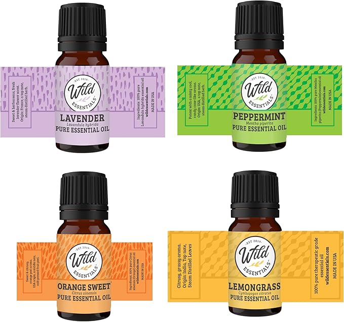 Wild Essentials Tree of Life Essential Oil Leather Wrap Bracelet Diffuser Kit, Gift Set, Lavender, Lemongrass, Peppermint, Orange Oils, 12 Pads, Customizable Color Changing Jewelry, Aromatherapy, Pink