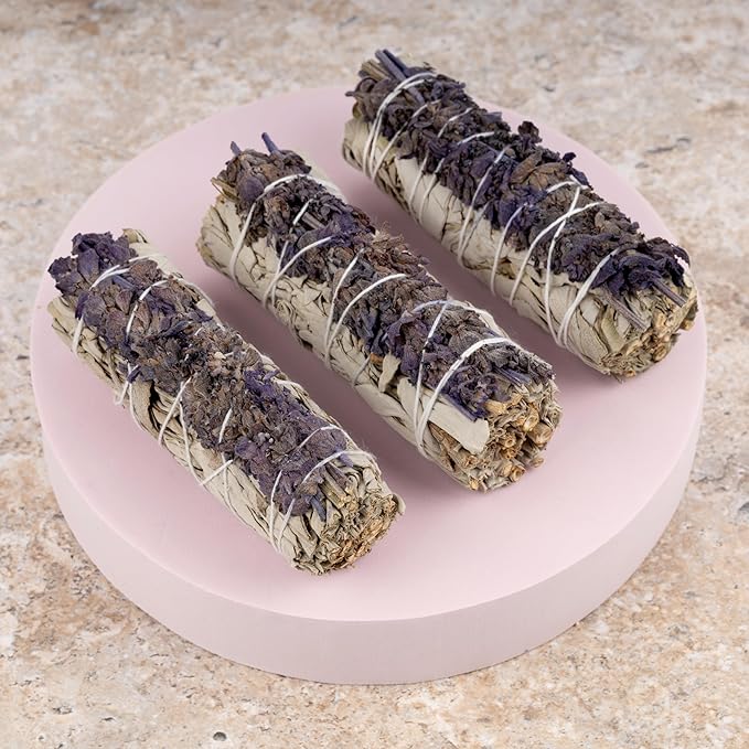 Wish Well Sage Smudge Kit - 3 Lavender Sage Sticks, 2 Palo Santo Sticks, 5-6" Abalone Shell, Stand, Feather - Cleansing House, Meditation, Energy Healing & Reiki, Perfect Starter Kit with Instructions