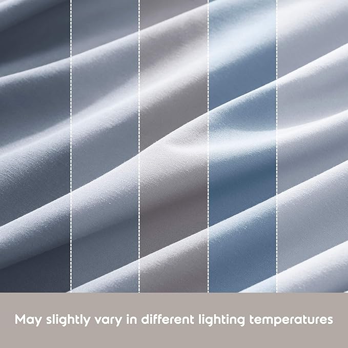 Nestl Extra Deep Full Sheet Set - 6 Piece Breathable & Cooling Sheets - Hotel Luxury Bedding Set w/18-24 Inch Deep Pockets - Easy & Secure Fit - Super Soft, Wrinkle Free & Comfy - Ice Blue