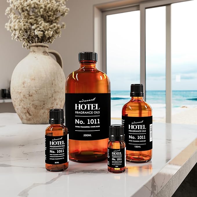 AirScent Hotel Diffuser Oil No. 1011 Inspired by The Beach Villas Hotel Scent - Premium Fragrance Oil for Ultrasonic and Waterless Diffusers and Crafting - 120 mL, 4 fl oz Dropper Bottle