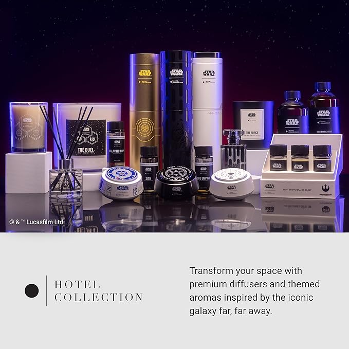 Hotel Collection | Star Wars ™ - Light Side Chauffeur Car Diffuser | Jedi| White Luxury Portable Essential Oil | Aromatherapy Oils Scent Car Diffuser | Auto On/Off Wireless Feature