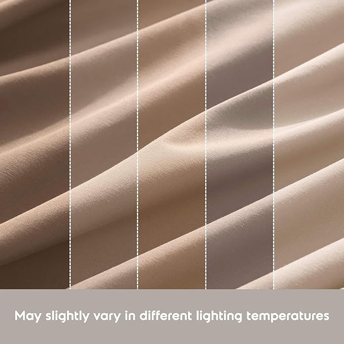 Nestl Extra Deep Split King Sheet Set - 7 Piece Breathable & Cooling Sheets - Hotel Luxury Bedding Set w/18-24 Inch Deep Pockets - Easy & Secure Fit - Super Soft, Wrinkle Free & Comfy - Taupe Sand