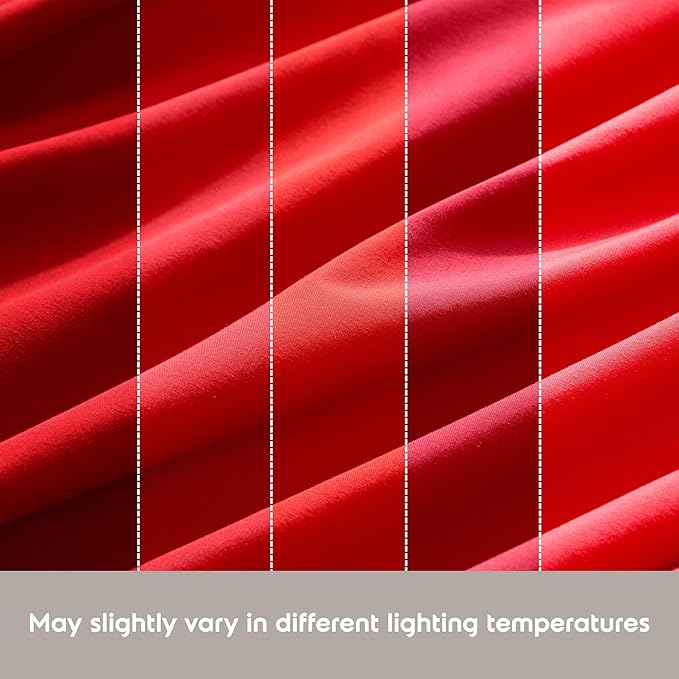 Nestl Extra Deep Twin Sheet Set - 4 Piece Breathable & Cooling Sheets - Hotel Luxury Bedding Set w/18-24 Inch Deep Pockets - Easy & Secure Fit - Super Soft, Wrinkle Free & Comfy - Red