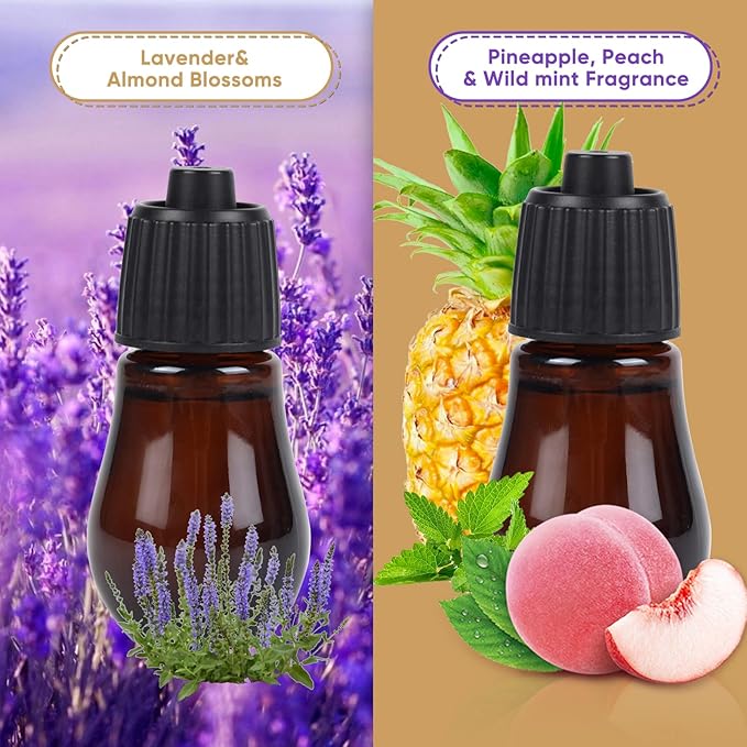 HAPPTWS Essential Oil Diffuser - Waterless Diffuser 3 Timer Settings Battery Powered for Bedroom Yoga Room Toilet Pet Room - Blue