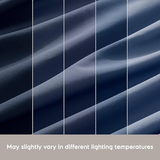 Nestl Extra Deep King Sheet Set - 6 Piece Breathable & Cooling Sheets - Hotel Luxury Bedding Set w/18-24 Inch Deep Pockets - Easy & Secure Fit - Super Soft, Wrinkle Free & Comfy - Navy Blue