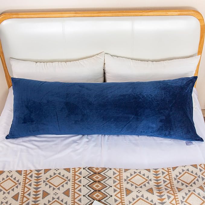 1 MIDDLE ONE Body Pillow, Memory Foam Body Pillows for Adults Sleeping, Long Pillow for Bed, Big Large Firm Full Body Pillow for Side Sleeper, 20x54 Inch, Navy Blue