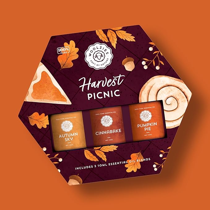 Harvest Autumn Essential Oil Set | Cozy Fall Aromatherapy Blends | Perfect for Diffusers and Seasonal Relaxation (Set, Harvest Picnic)