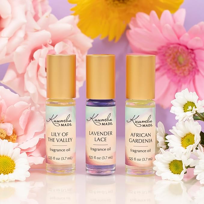 Kuumba Made Lavender Lace Fragrance Oil, Long-Lasting Small-Batch Perfume Roller, Vegan, Alcohol-Free, .125 Fl Oz