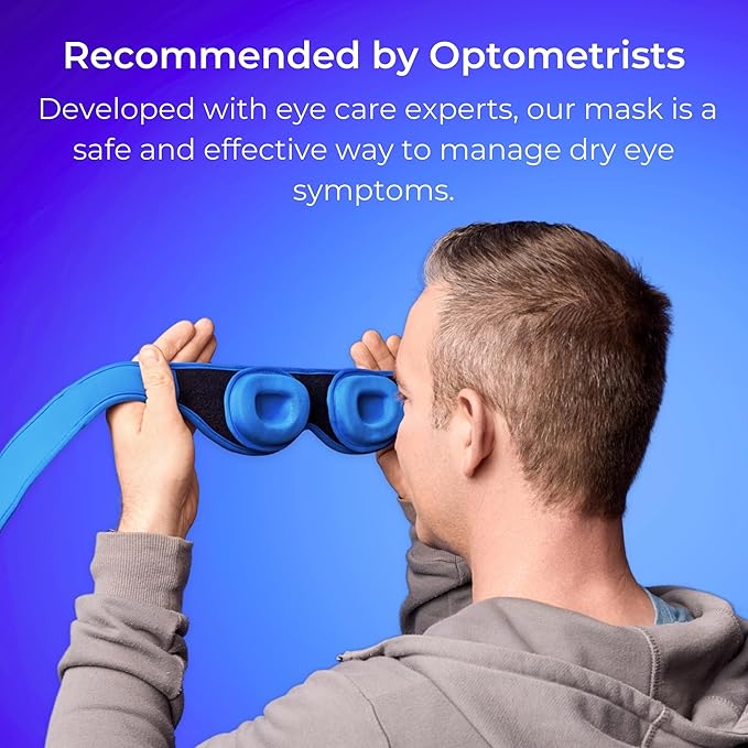 Blinkjoy Rechargeable Heated Eye Mask for Dry Eyes – Cordless Warm Compress for MGD, Styes & Eye Strain – Optometrist Recommended for Dry Eye Relief