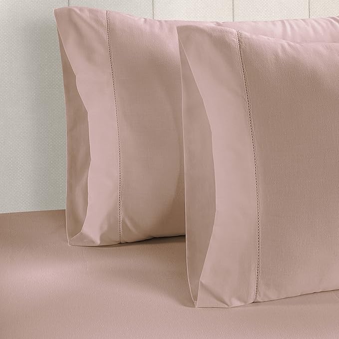 Lane Linen 100% Egyptian Cotton Queen Size Pillow Cases Set of 2 (20"x30") - Queen Size Sateen Pillow Cases - Pure Egyptian Cotton - Sepia Rose