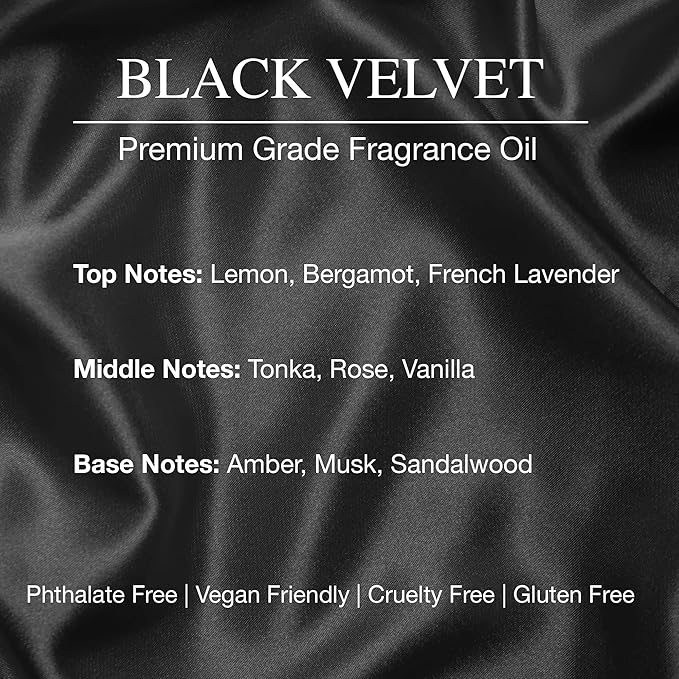 Daniella's Candles Reed Diffuser Set, Black Velvet, Scented Diffuser with 8 Rattan Sticks, Home Fragrance, Long Lasting Oil Up to 20 Weeks