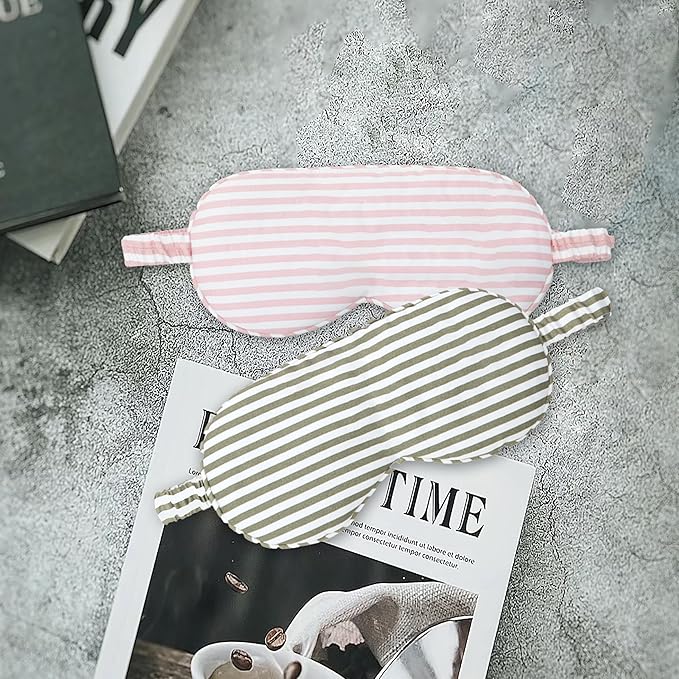 HBHLFZ Sleep Mask 2 Pack - Bamboo Viscose Fiber Sleeping Eye Mask - with Elastic Band/Headband - Comfort Sleeping Shade - for Nighttime Sleeping, Traveling & Napping(Pink,Green)