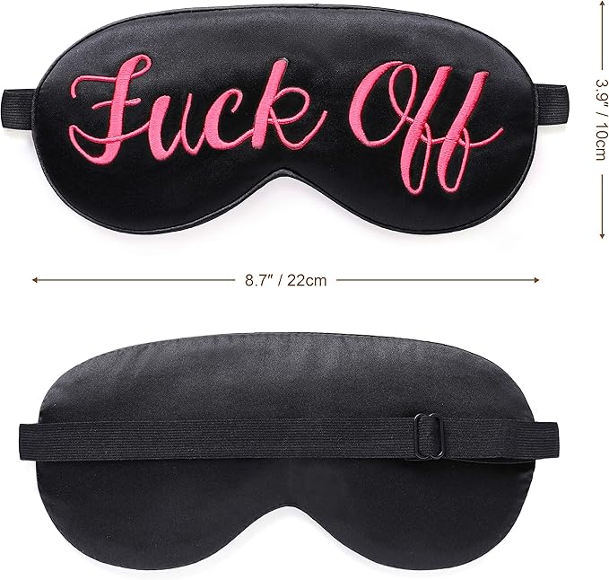Coucoland 100% Mulberry Silk Funny Sleeping Eye Mask Cover Blindfold for Sleep Adjustable Head Straps with Two Ear Plugs