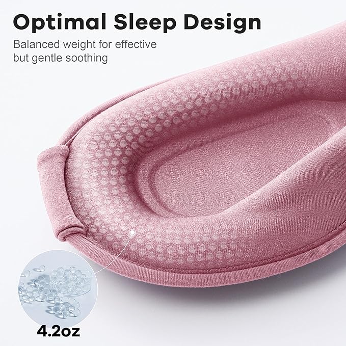 Weighted Eye Mask for Sleeping 2 Pack: Gentle Pressure Blackout Sleep Mask with 3D Contoured Cups, Zero Eye Pressure Sleep Mask for Lash Extensions, Memory Foam Travel Mask, Black Pink