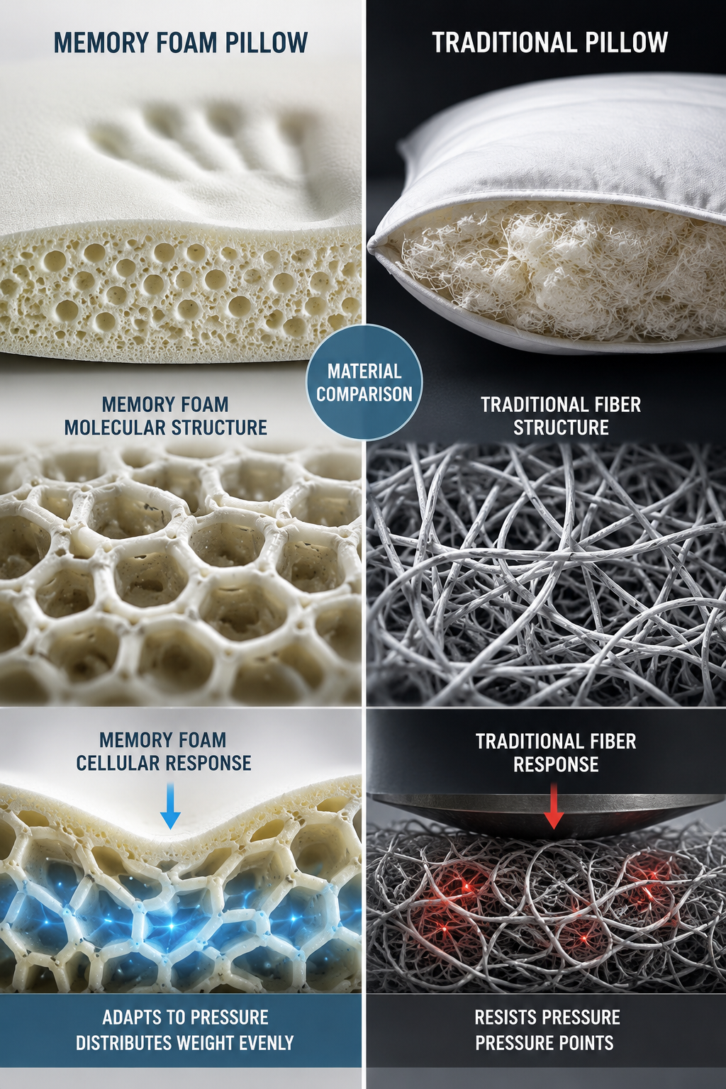 Memory Foam vs. Traditional Pillows: The Science Comparison
