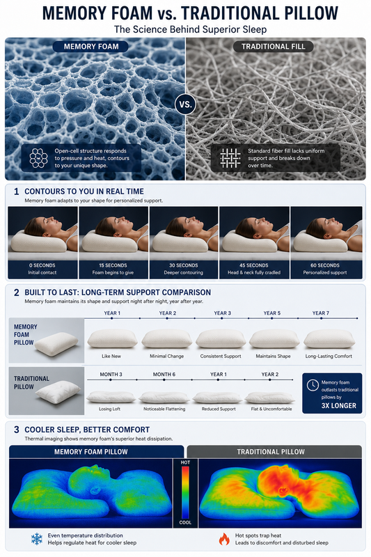 Memory Foam vs. Traditional Pillows: The Science Comparison